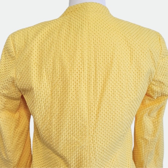 New York & Company Single Button Eyelet Lace Blazer - Yellow - Picture 7 of 9